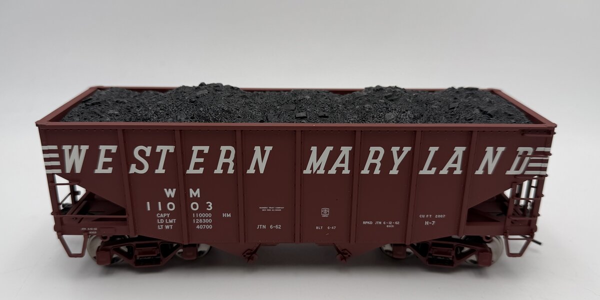 Atlas 7757-5 O Western Maryland 55 Ton Fishbelly Hopper Car #11003 (2 Rail) LN/Box