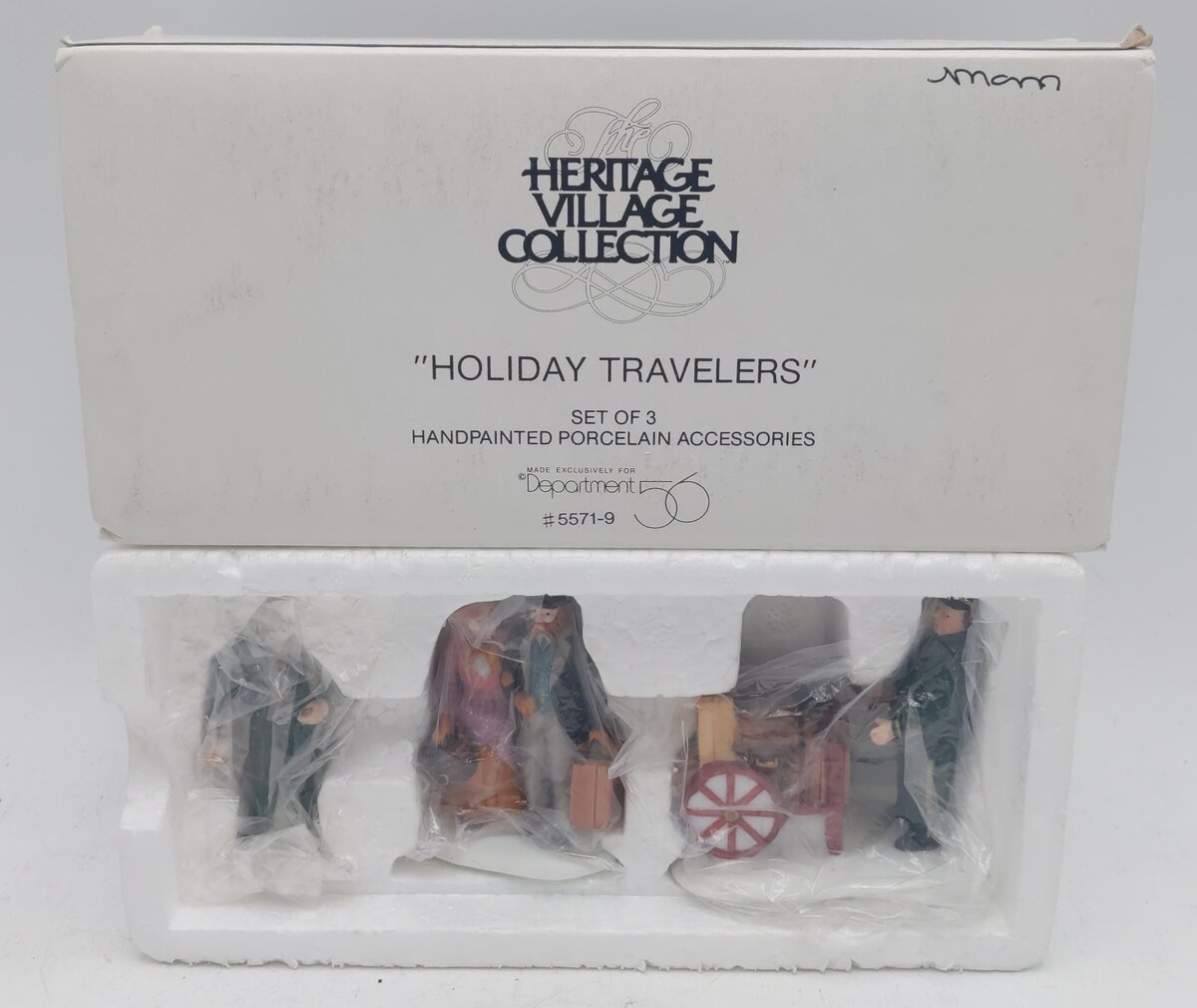 Dept 56 5571-9 Heritage Village Collection Holiday Travelers EX/Box