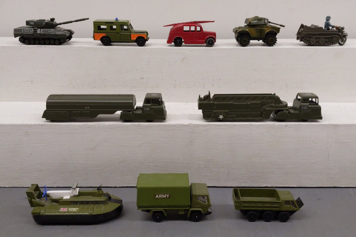 Dinky, Bandai, Midgetoy & Other Assorted Die-Cast Military Vehicles [10]