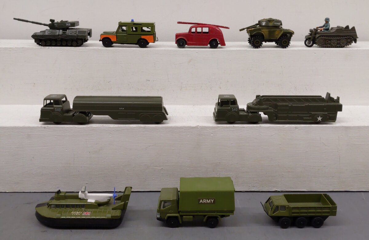 Dinky, Bandai, Midgetoy & Other Assorted Die-Cast Military Vehicles [10]