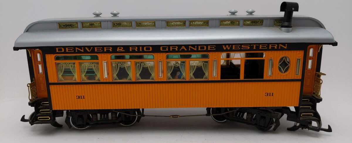 Aristo-Craft 31004 D&RGW Illuminated Passenger Coach (Metal Wheels) EX/Box