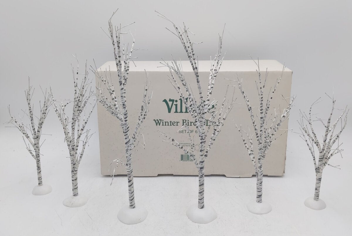 Dept 56 52636 Winter Birch Trees (Set of 6) EX/Box