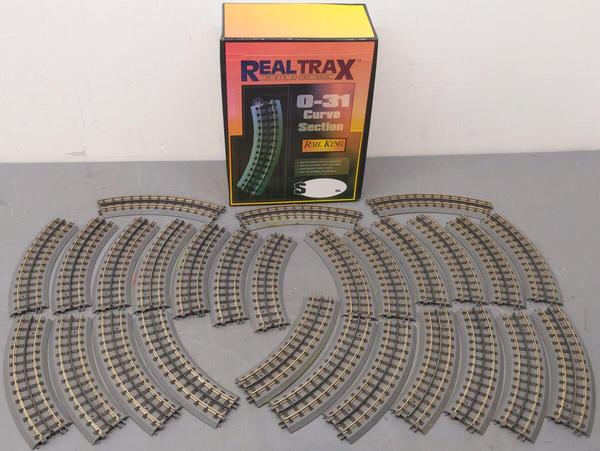 MTH 40-1002 RealTrax O31 Curved Track [27] VG/Box
