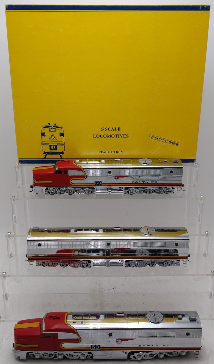 American Models 53 S Scale Santa Fe Alco PA-1 A-B-A War Bonnet Set EX/Box
