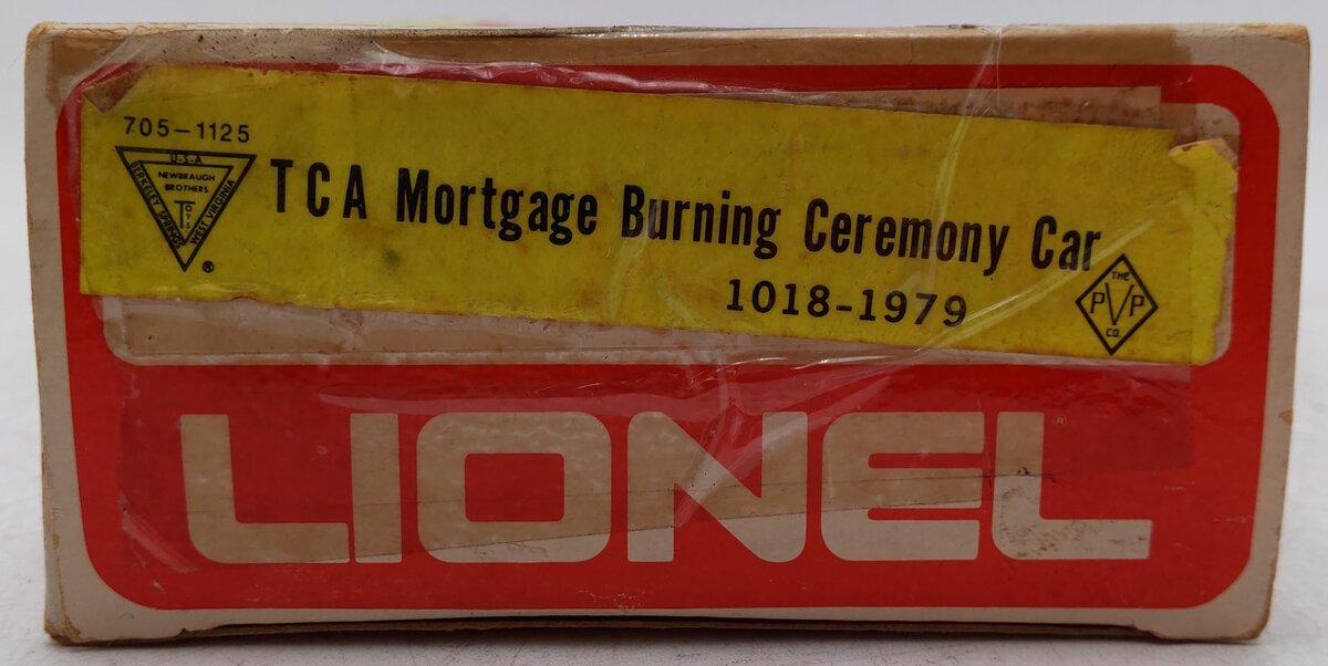 Lionel 1018-1979 TCA Mortgage Burning Ceremory Car EX/Box