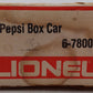Lionel 6-7800 O Gauge Pepsi Boxcar EX/Box