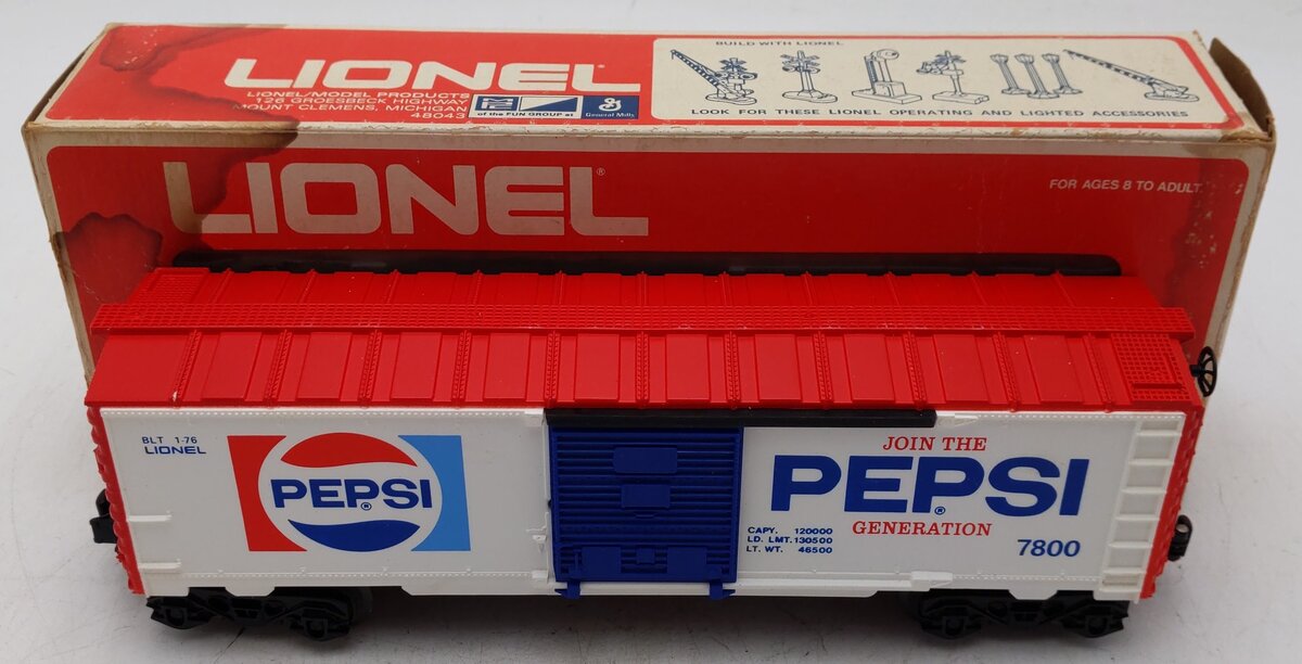 Lionel 6-7800 O Gauge Pepsi Boxcar EX/Box