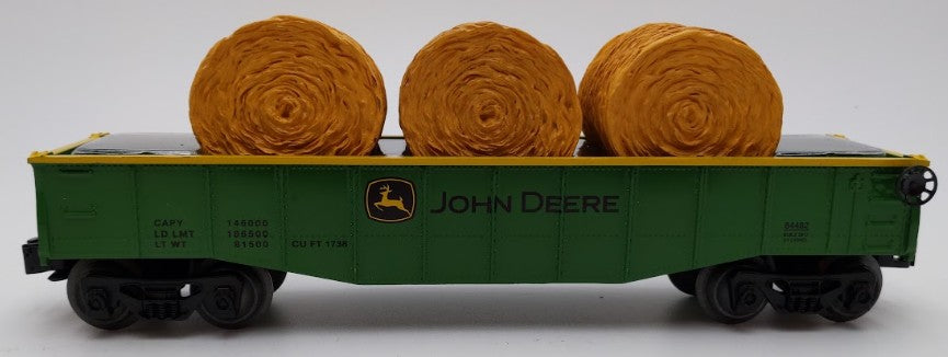 Lionel 6-84482 O Gauge John Deere Gondola with Hay Bails EX/Box