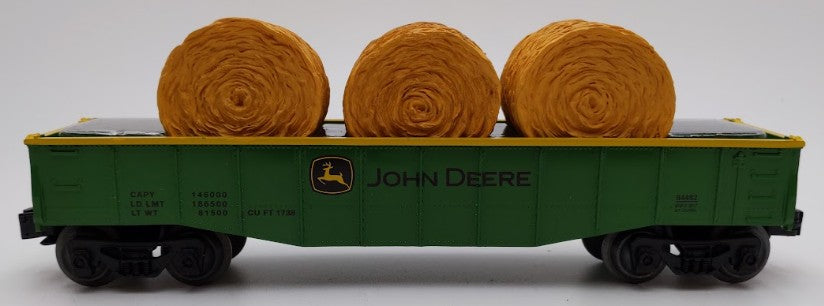 Lionel 6-84482 O Gauge John Deere Gondola with Hay Bails EX/Box