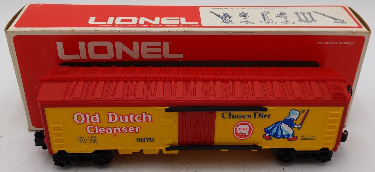 Lionel 6-9870 O Gauge Old Dutch Cleanser Billboard Reefer Car EX/Box
