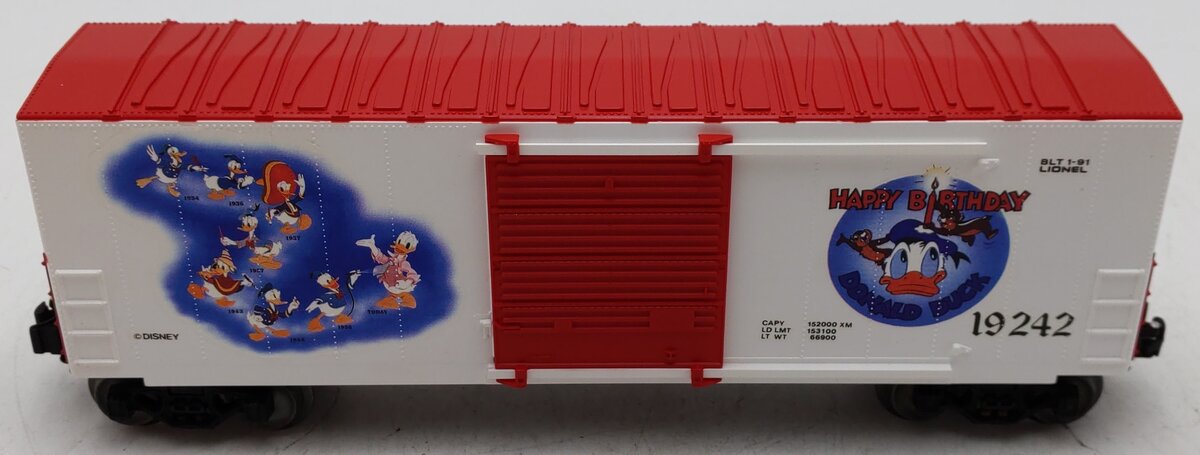 Lionel 6-19242 O Gauge Disney Donald Duck 50th Anniversary Hi Cube Boxcar #19242 EX/Box