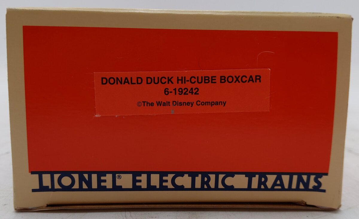 Lionel 6-19242 O Gauge Disney Donald Duck 50th Anniversary Hi Cube Boxcar #19242 EX/Box
