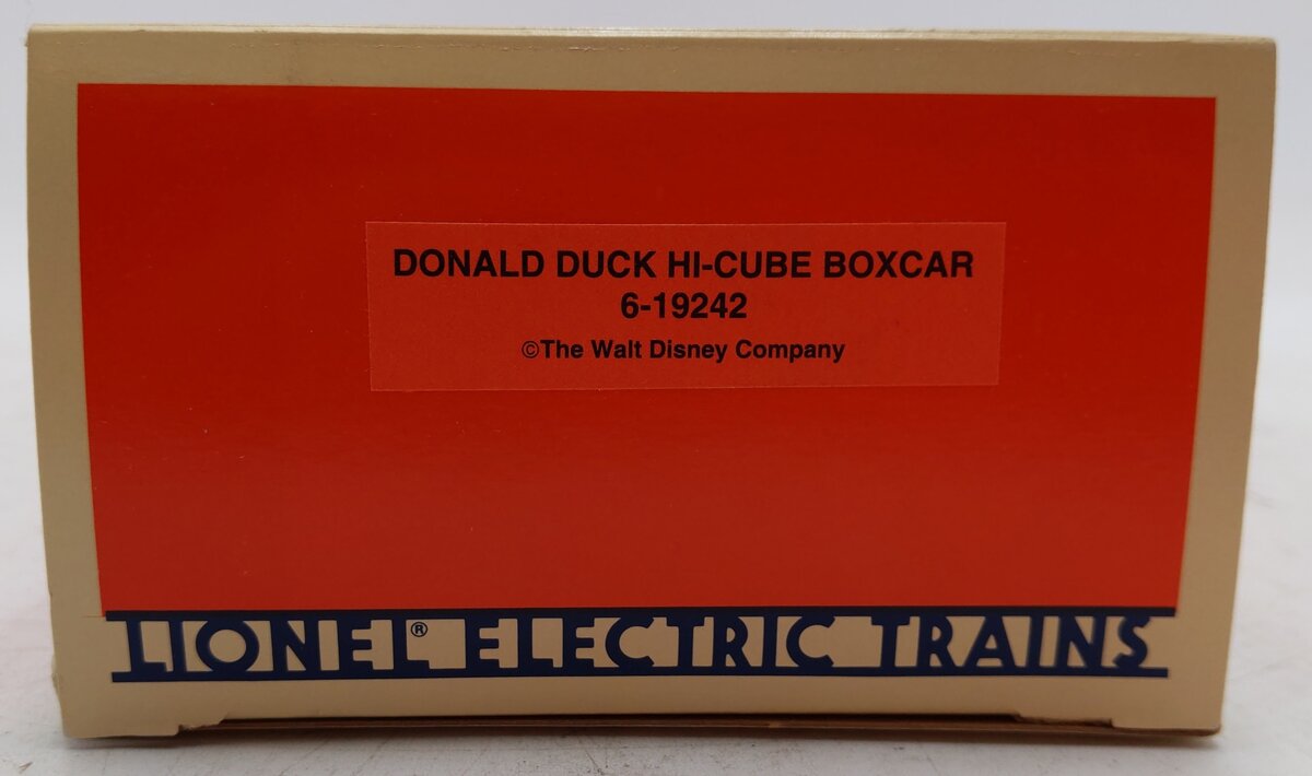 Lionel 6-19242 O Gauge Disney Donald Duck 50th Anniversary Hi Cube Boxcar #19242 EX/Box
