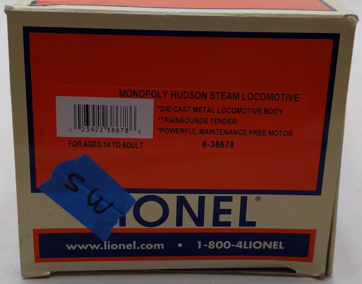 Lionel 6-38678 Monopoly Hudson Jr. Steam Locomotive EX/Box