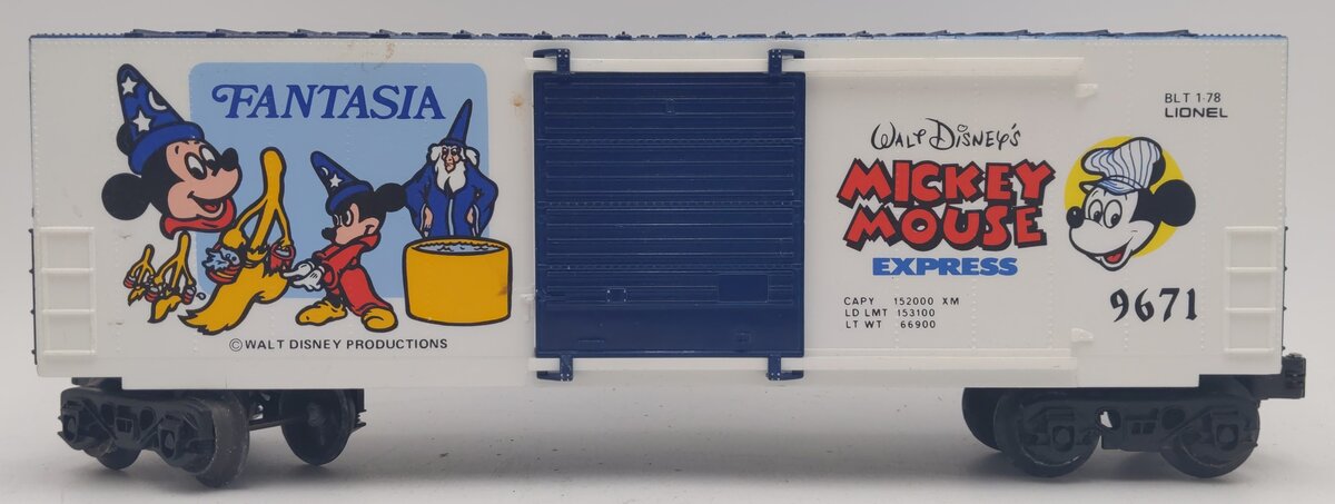 Lionel 6-9671 O Gauge Disney Fantasia Hi-Cube Boxcar #9671 VG/Box