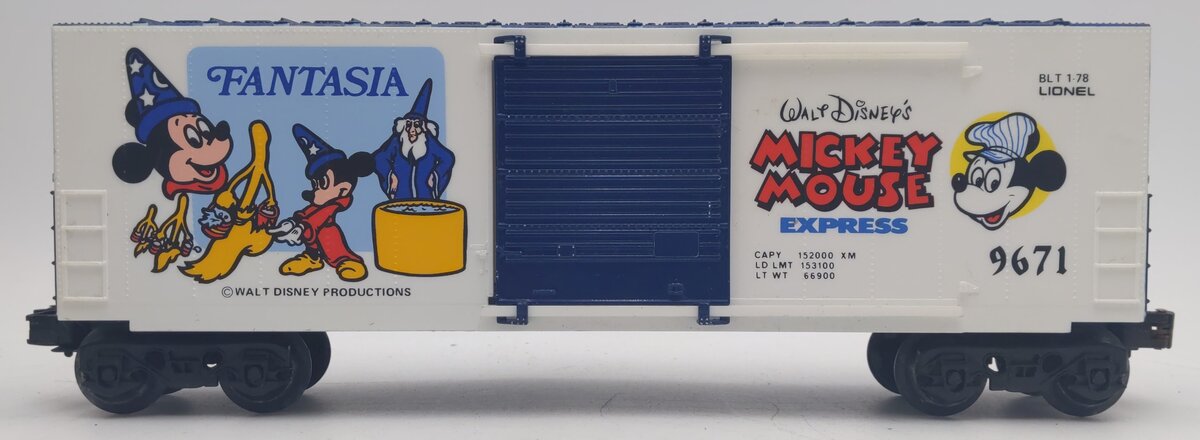 Lionel 6-9671 O Gauge Disney Fantasia Hi-Cube Boxcar #9671 VG/Box