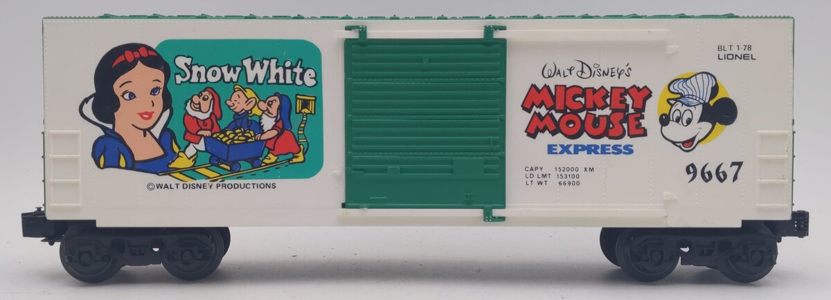 Lionel 6-9667 O Disney Snow White Hi Cube Boxcar EX/Box