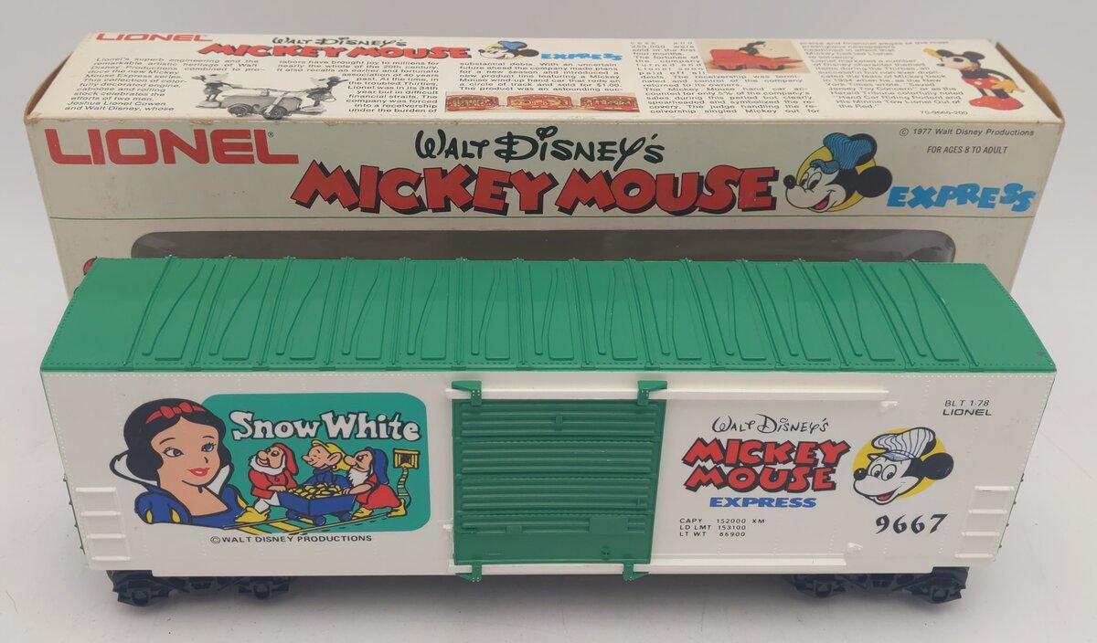 Lionel 6-9667 O Disney Snow White Hi Cube Boxcar EX/Box