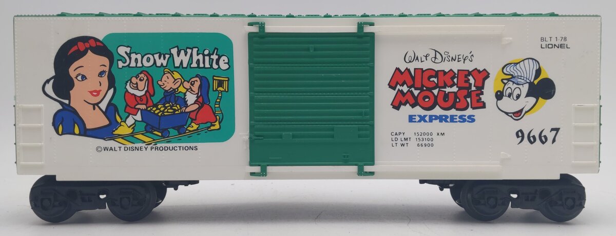 Lionel 6-9667 O Disney Snow White Hi Cube Boxcar EX/Box