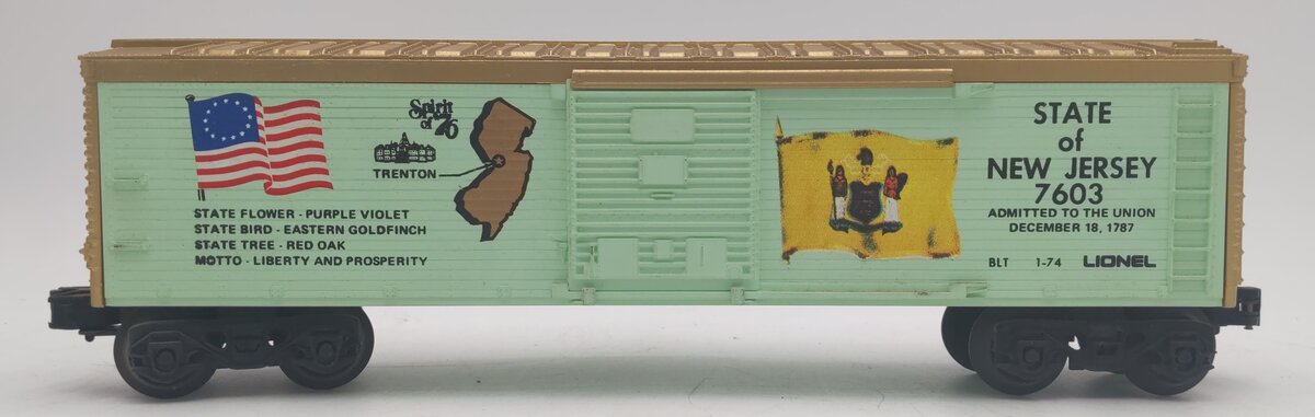 Lionel 6-7603 O Gauge State of New Jersey Boxcar #7603 VG/Box