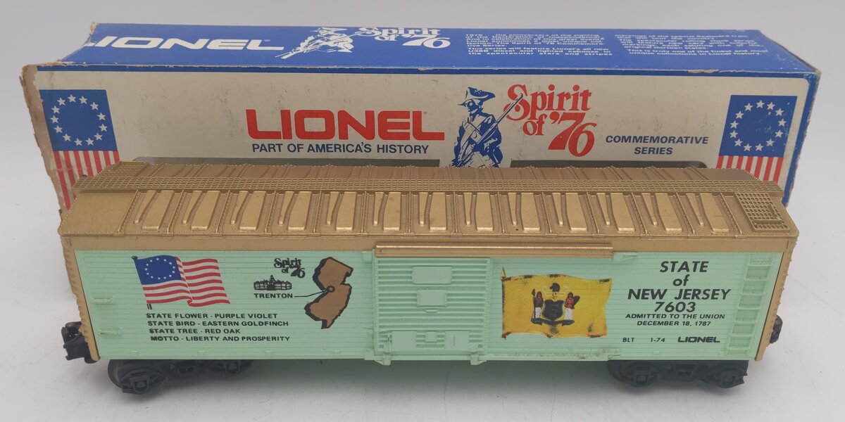 Lionel 6-7603 O Gauge State of New Jersey Boxcar #7603 VG/Box