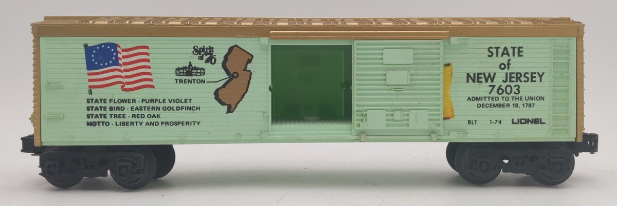 Lionel 6-7603 O Gauge State of New Jersey Boxcar #7603 VG/Box