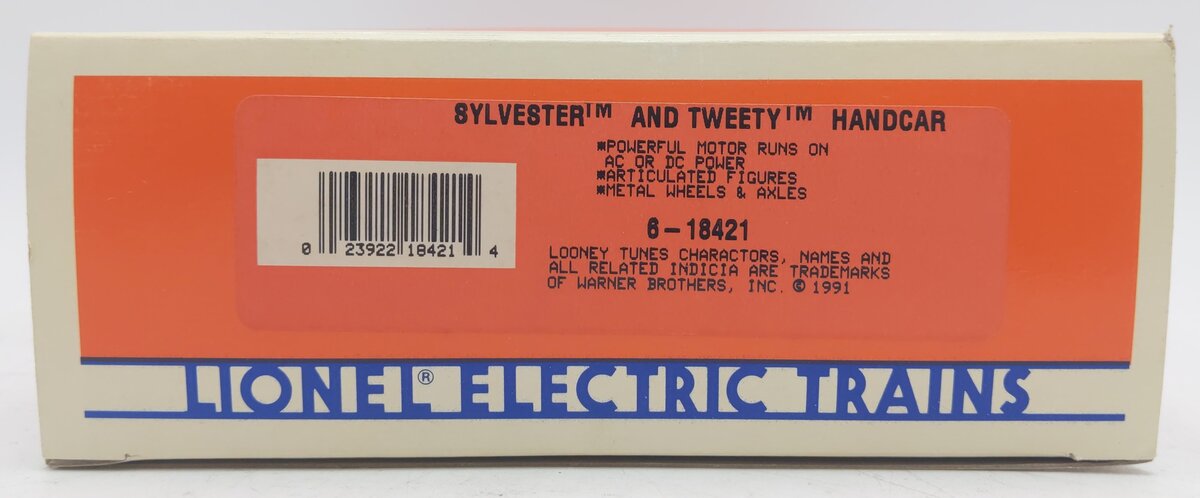 Lionel 6-18421 O Gauge Sylvester and Tweety Handcar LN/Box