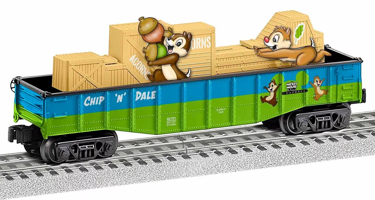 Lionel 6-84761 O Gauge Disney Chip 'n' Dale Chasing Gondola