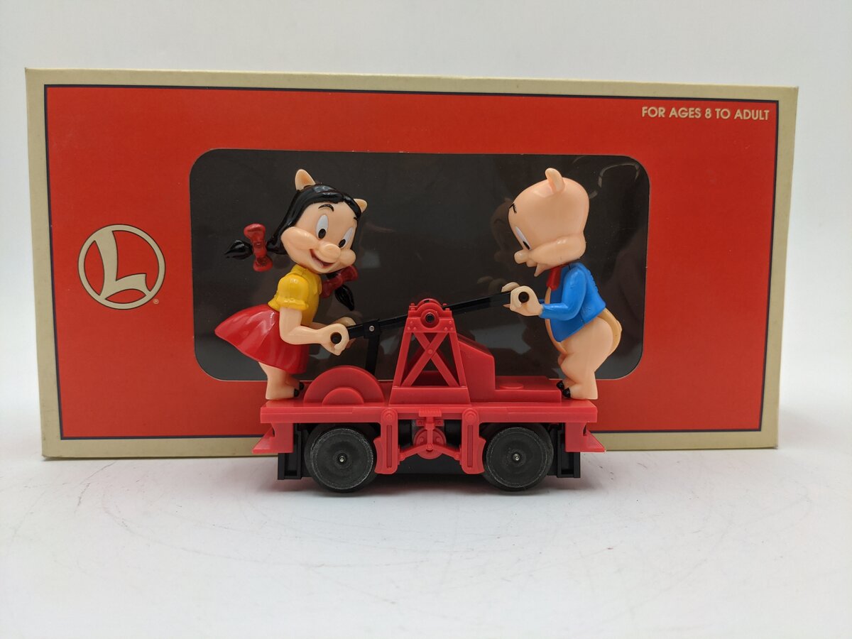 Lionel 6-18434 O Gauge Porky & Petunia Operating Handcar EX/Box