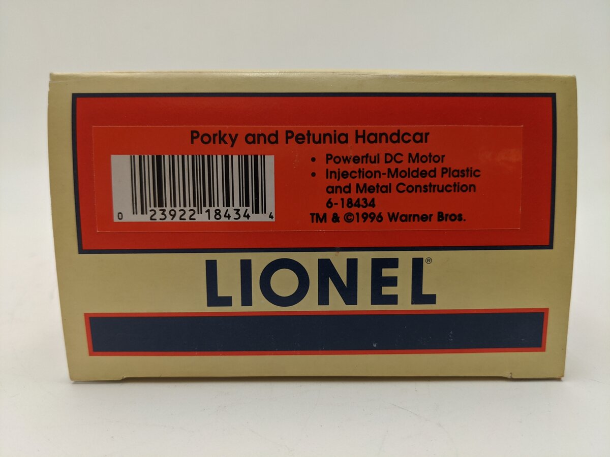 Lionel 6-18434 O Gauge Porky & Petunia Operating Handcar EX/Box