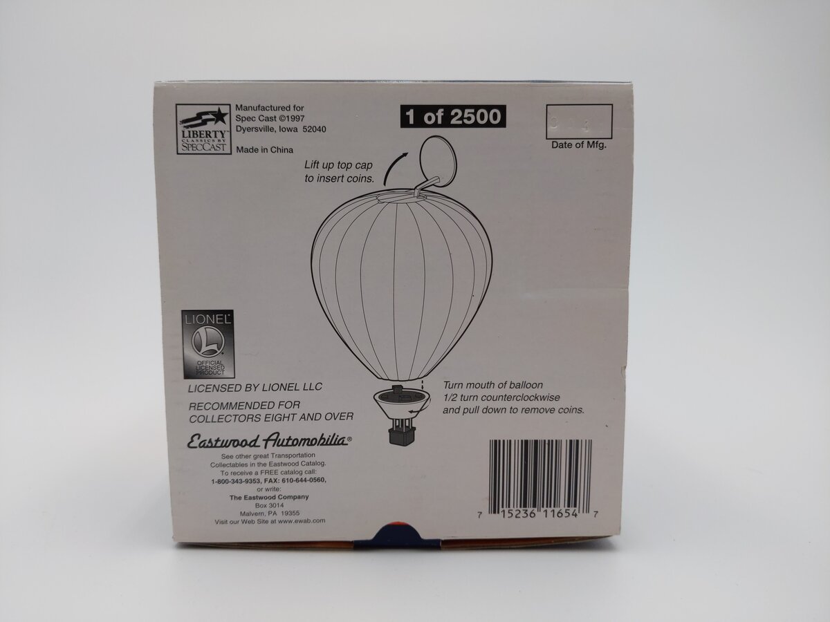 Eastwood 423000 1:48 Lionel Die-Cast Hot Air Balloon EX/Box