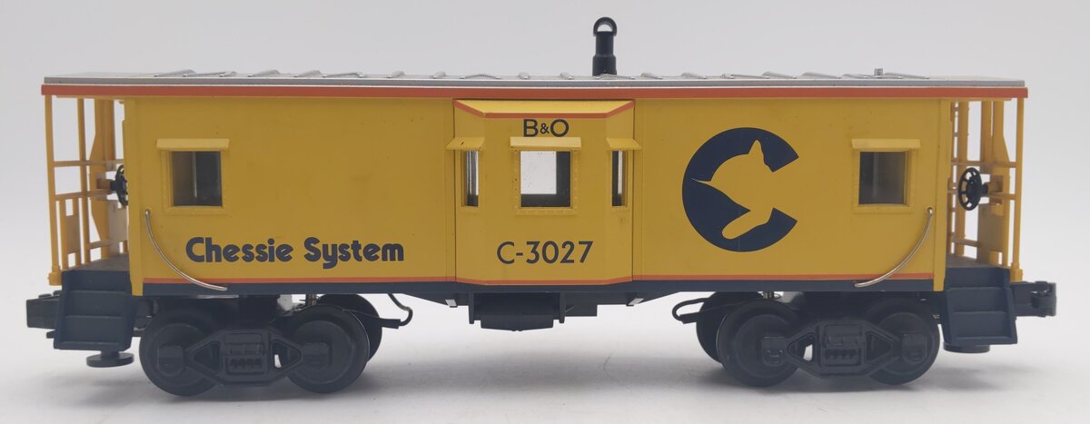 MTH 30-7713 O Gauge Chessie Bay Window Caboose #3027 EX/Box