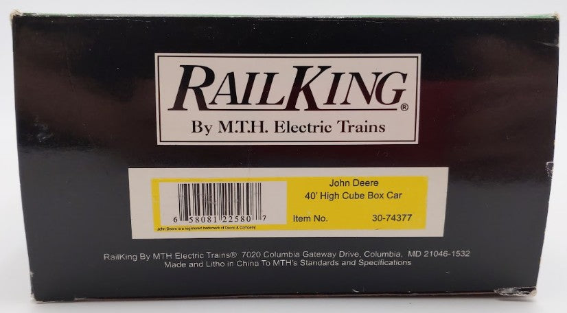 MTH 30-74377 O Gauge John Deere 40' High Cube Box Car #2006 EX/Box