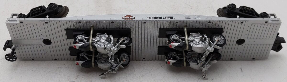MTH 30-4131B O Gauge Harley Davidson Flatcar w/ Bike Load EX/Box