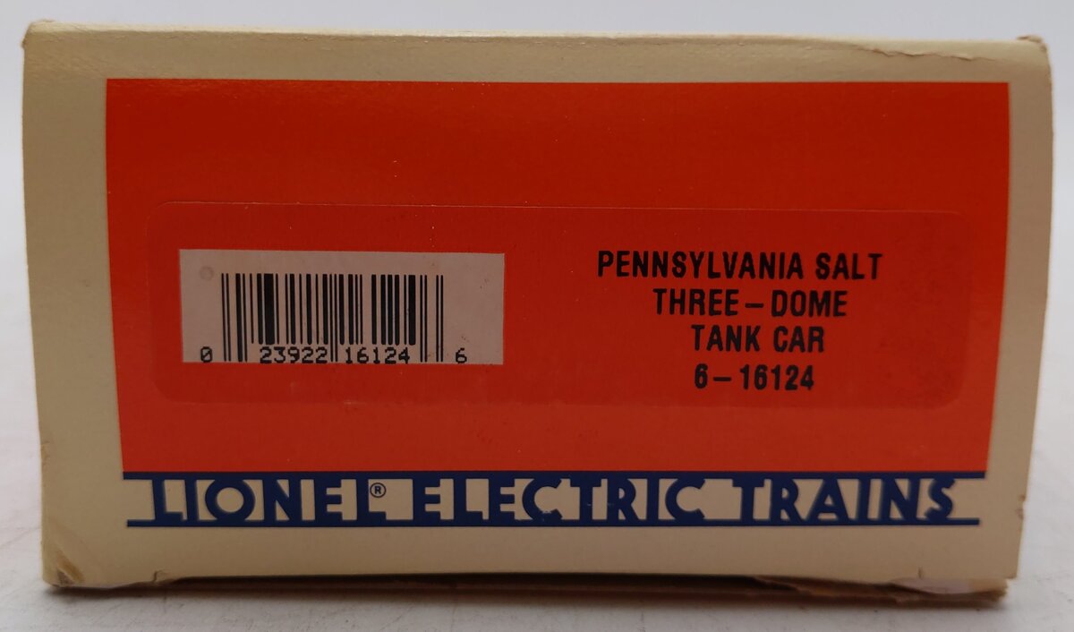 Lionel 6-16124 O Gauge Pennsylvania Salt 3-Dome Tank Car EX/Box