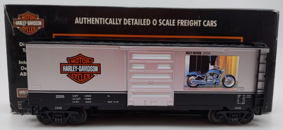 MTH 20-90173B O Gauge Harley-Davidson 40' 2005 V-Rod Boxcar #2005 EX/Box