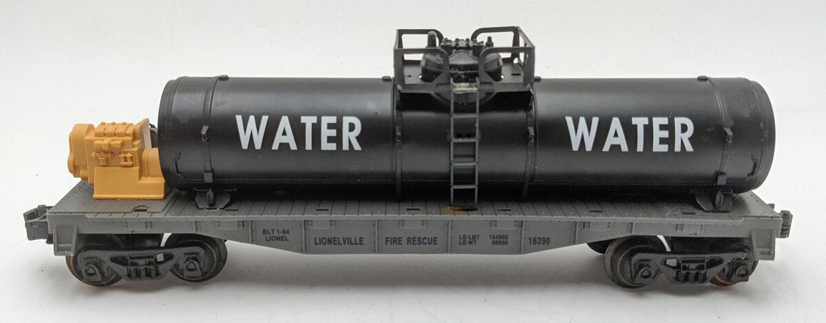 Lionel 6-16390 O Gauge Lionelville Fire Rescue Flatcar w/Water Tank VG/Box