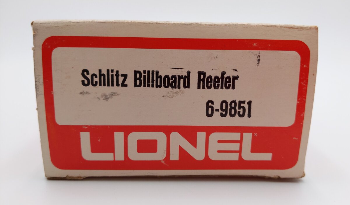 Lionel 6-9851 O Gauge Schlitz Billboard Reefer Car #9851 EX/Box