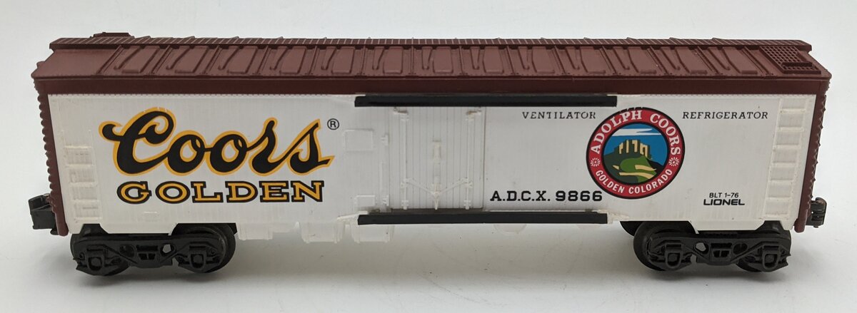 Lionel 6-9866 O Gauge Coors Beer Billboard Reefer Car #9866 VG