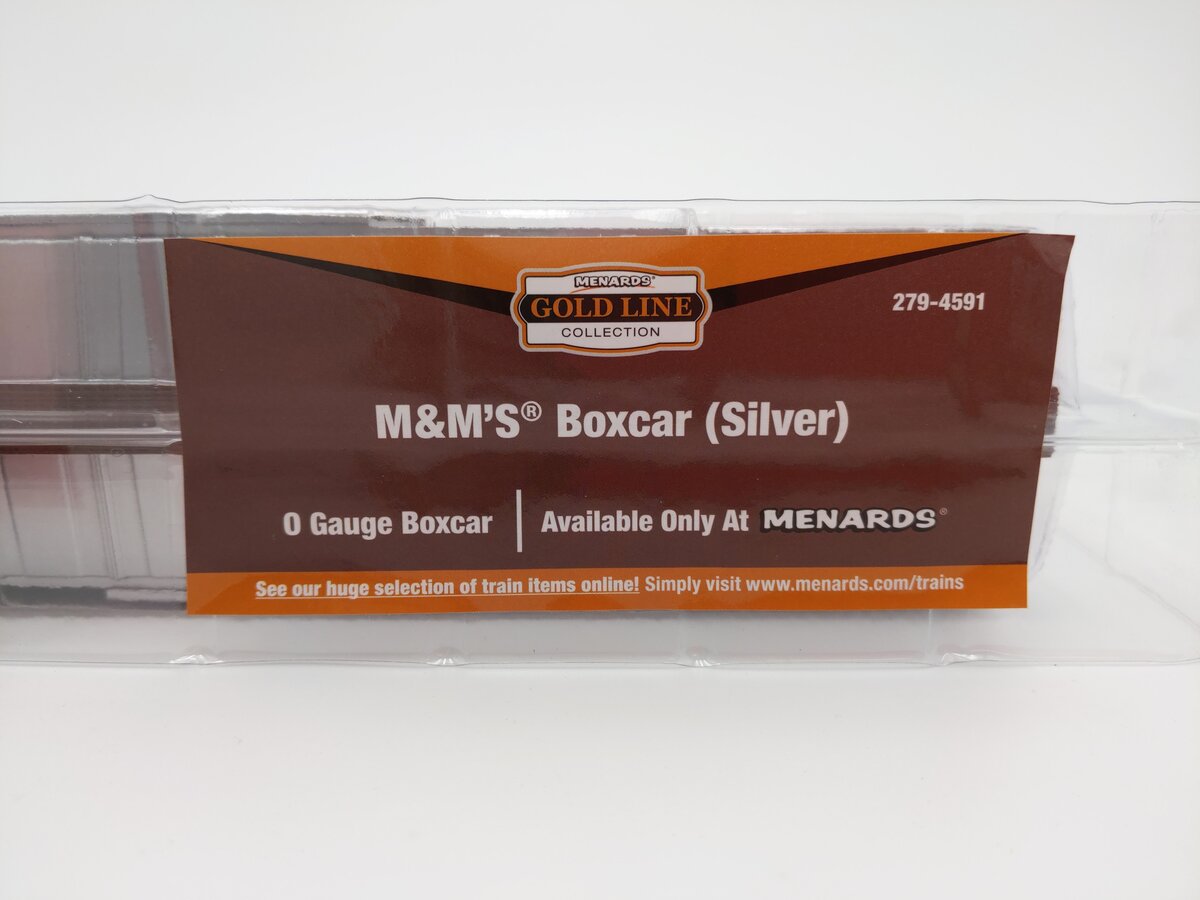 Menards 279-4593 O-Gauge M&M's Boxcar (Silver) #5068 (3-Rail) MT/Box