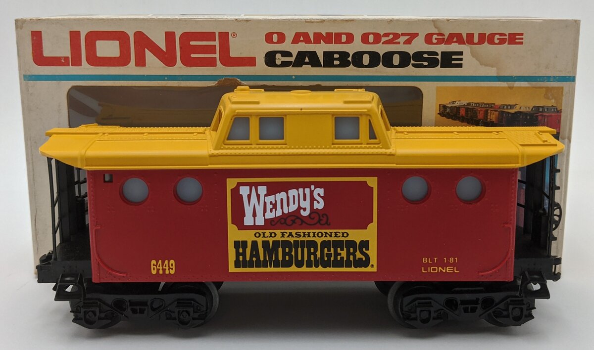 Lionel 6-6449 O Gauge Wendy's N5C Caboose VG/Box