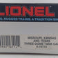 Lionel 6-16115 O Gauge Missouri, Kansas, & Texas Triple Dome Tank Car LN/Box