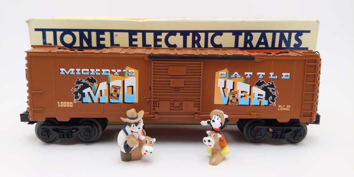 Lionel 6-16686 O Gauge Disney Mickey Mouse & Big Bad Pete Boxcar EX/Box