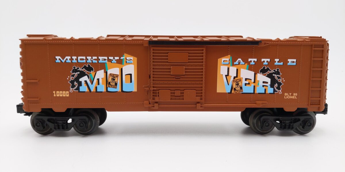 Lionel 6-16686 O Gauge Disney Mickey Mouse & Big Bad Pete Boxcar EX/Box
