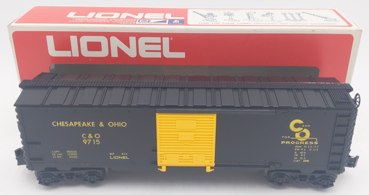 Lionel 6-9715 O Gauge Chesapeake & Ohio Boxcar EX/Box