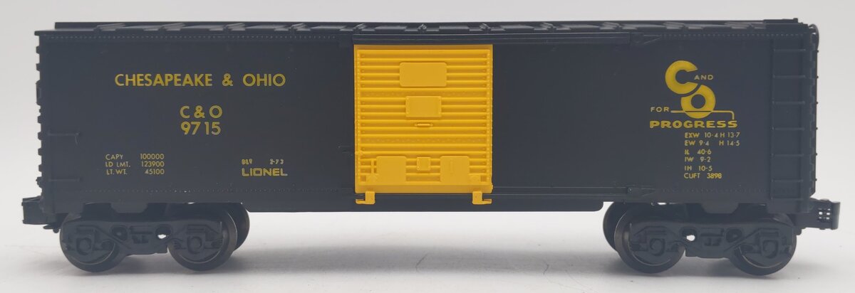 Lionel 6-9715 O Gauge Chesapeake & Ohio Boxcar EX/Box