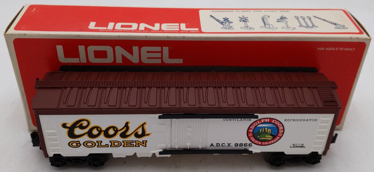 Lionel 6-9866 O Gauge Coors Beer Billboard Reefer Car #9866 EX/Box