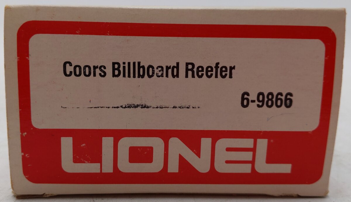 Lionel 6-9866 O Gauge Coors Beer Billboard Reefer Car #9866 EX/Box
