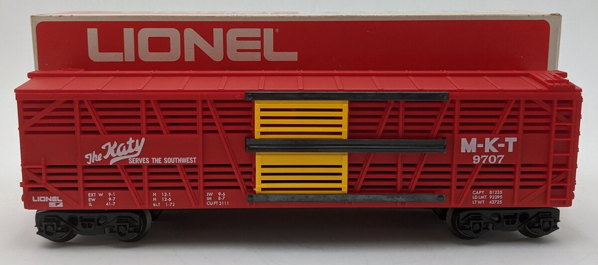 Lionel 6-9707 O Gauge Missouri, Kansas and Texas Cattle Car VG/Box