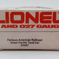 Lionel 6-9367 O Gauge Union Pacific Single Dome Tank Car #9367 EX/Box